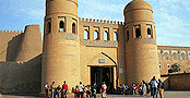 The ancient city of Khiva is walled. This is the main entrance.